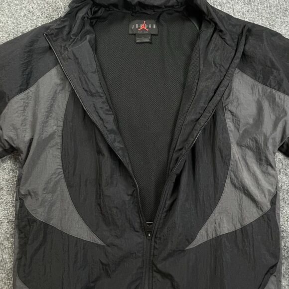 Nike Air Jordan Sport Jam Warm Up Jacket Mens Medium Black Grey Wind Breaker - Picture 11 of 11